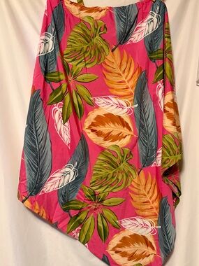 Women's Pink Tropical Swim Cover-Up